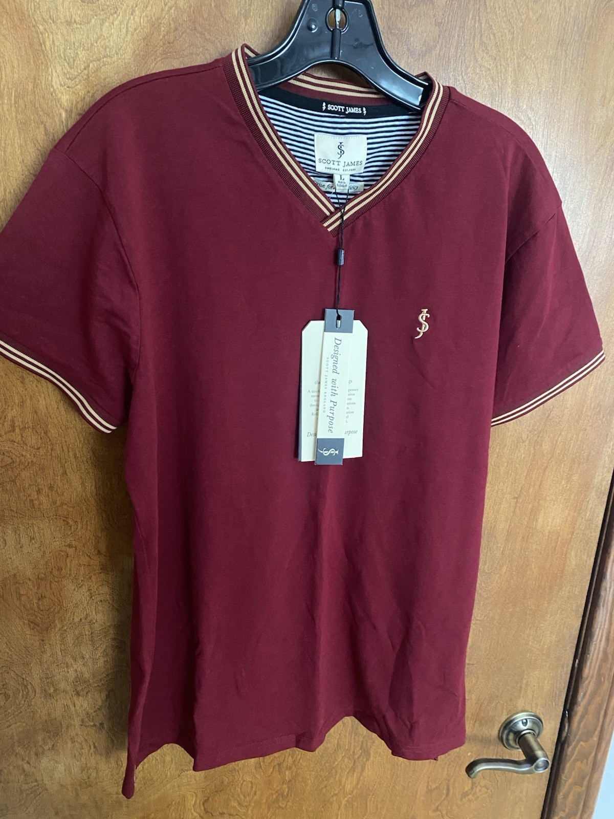 Scott James Tshirt Burgundy Size Large