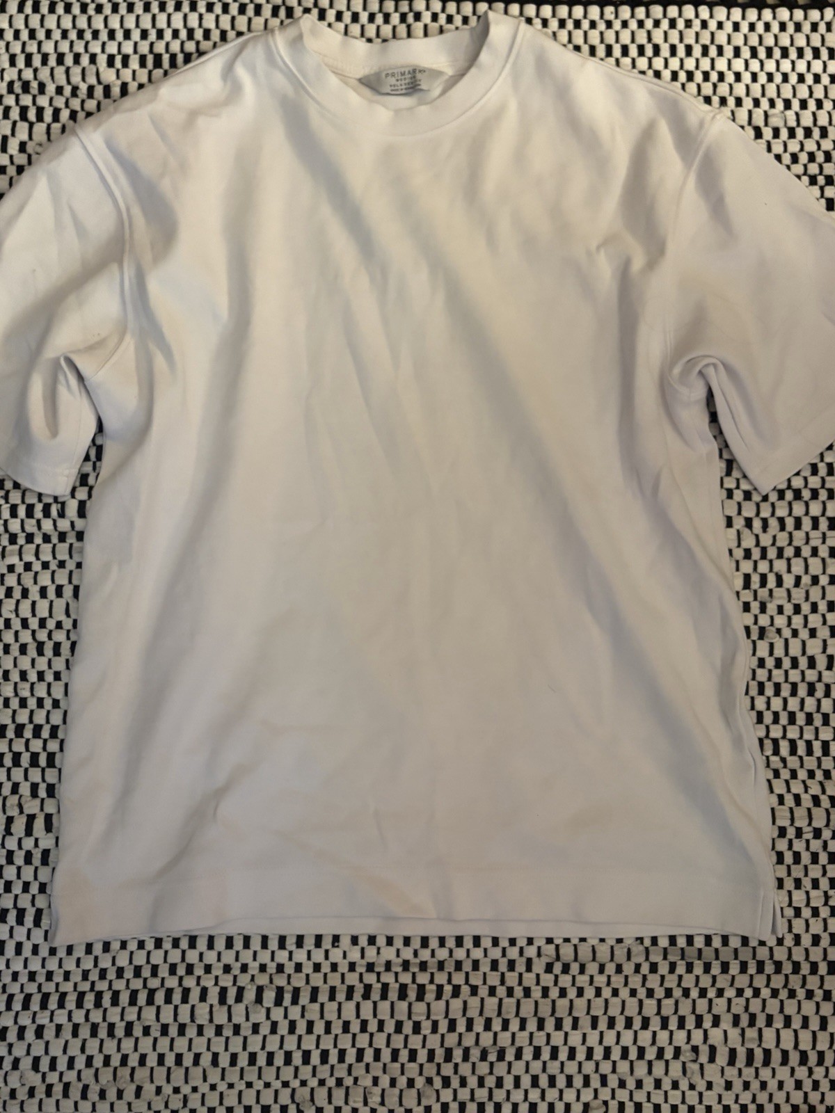 Primark Men’s M Relaxed Fit White Crew Neck Solid Short Sleeve T-Shirt