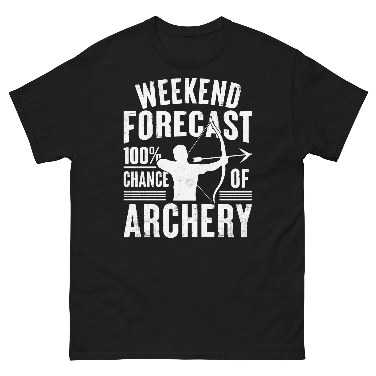Weekend Forecast 100% Chance of Archery Compound Bow Unisex Classic Tee