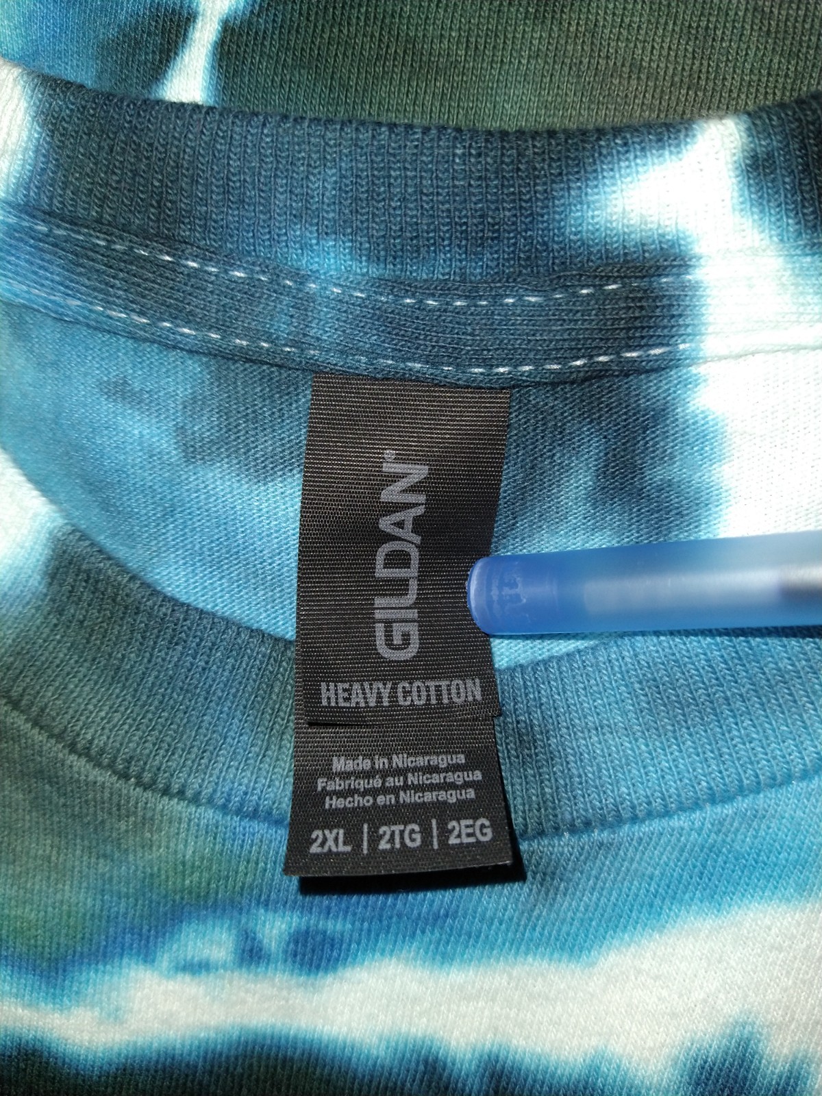 Electric Blue, Teal, Sage & Black Geode Ice Dye Tie Dye Unisex T Shirt ~ Sz 2XL