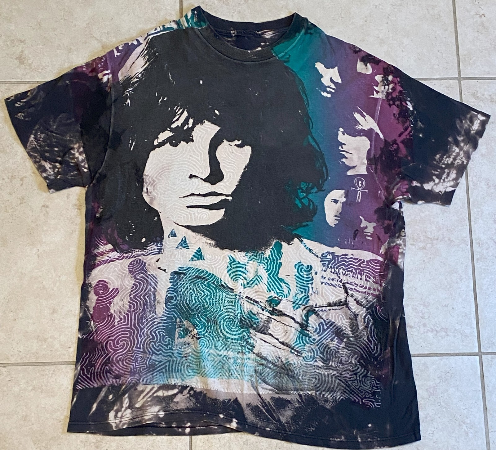 Vintage Jim Morisson and The Doors 80s T-shirt Size XL Mosquitohead collage