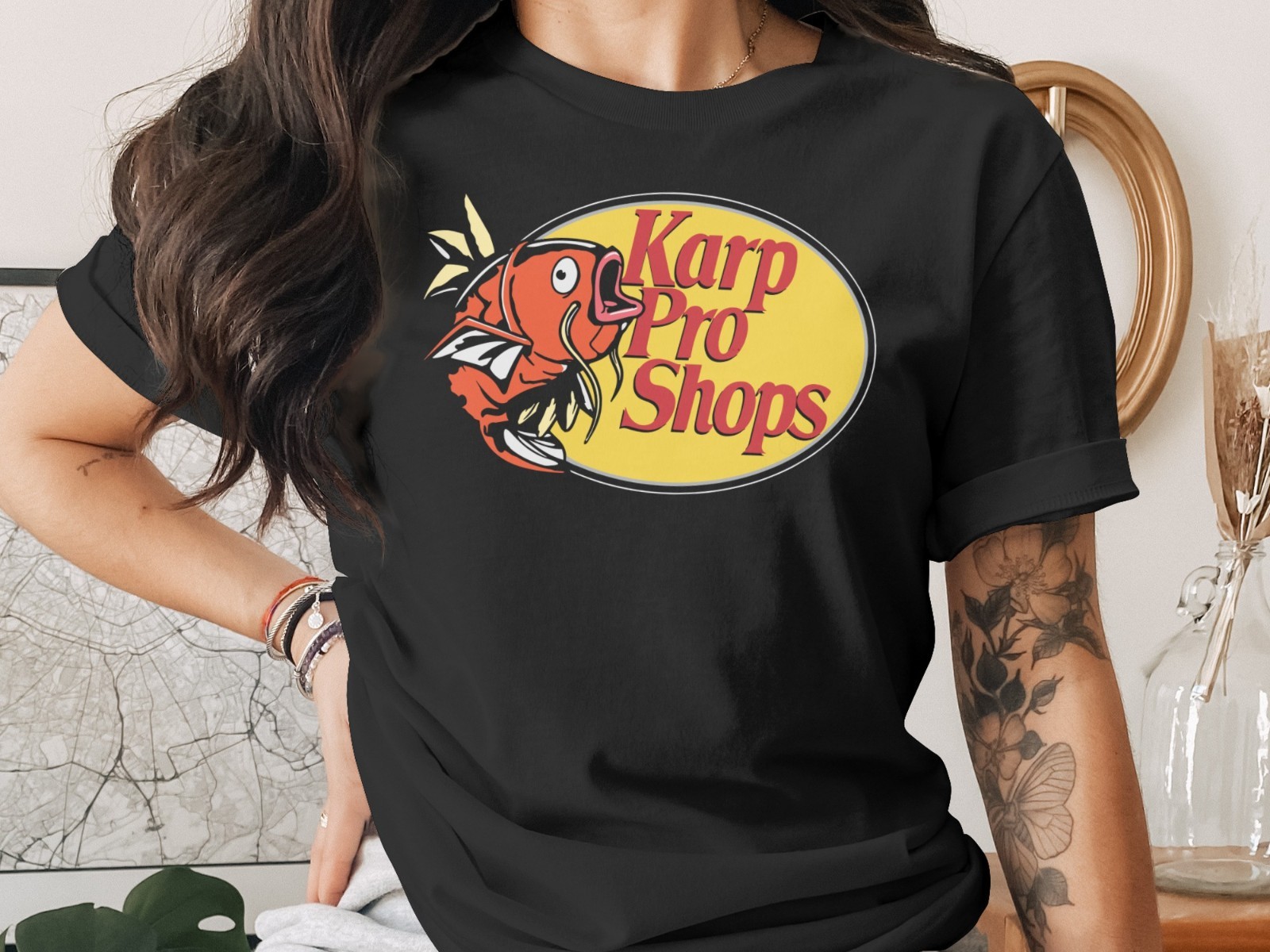 Karp Pro Shops Funny Fishing Parody T-Shirt Anime Inspired Gamer Tee Pokemon Fan