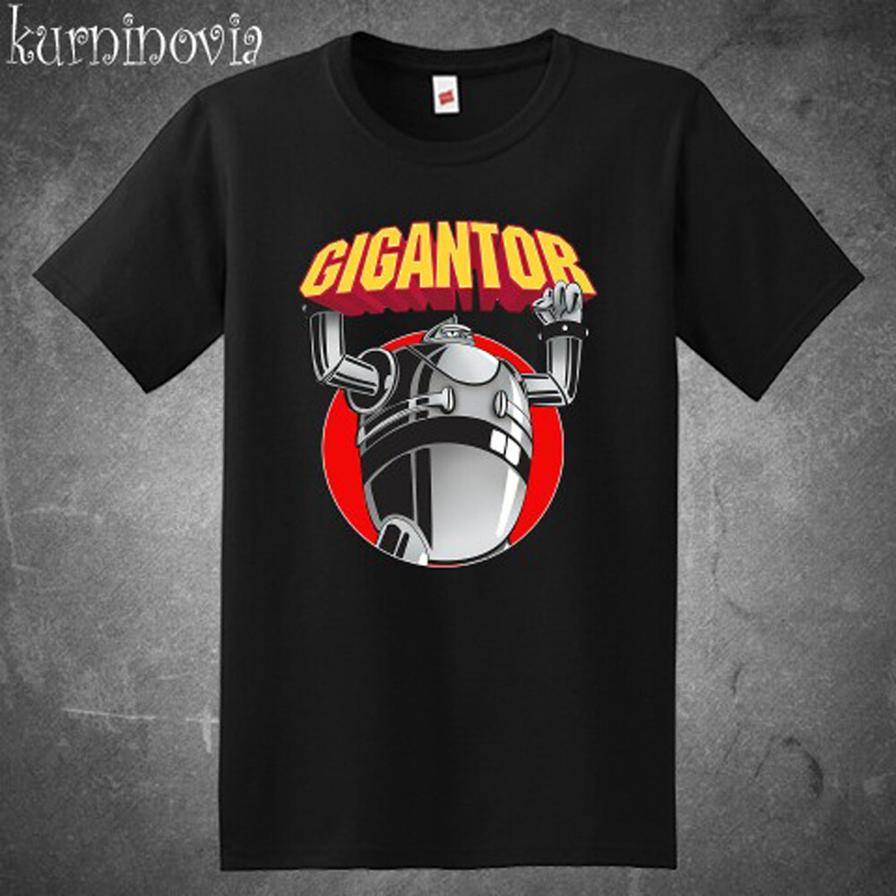 Gigantor Retro Robot Anime Cartoon Men’s Black Size S to 5XL