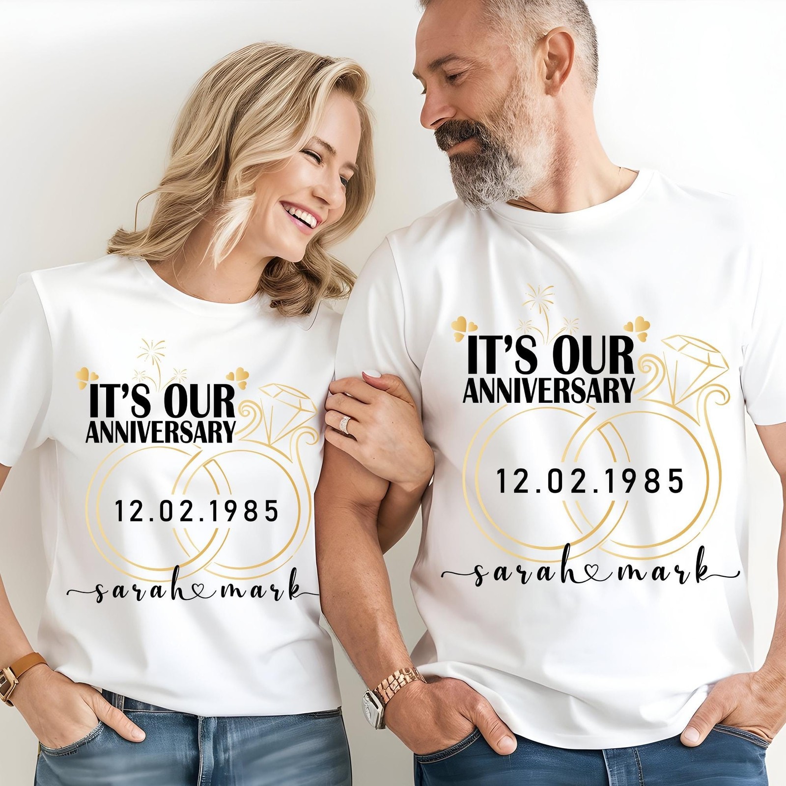 Custom Anniversary Matching Shirt Couples Gift