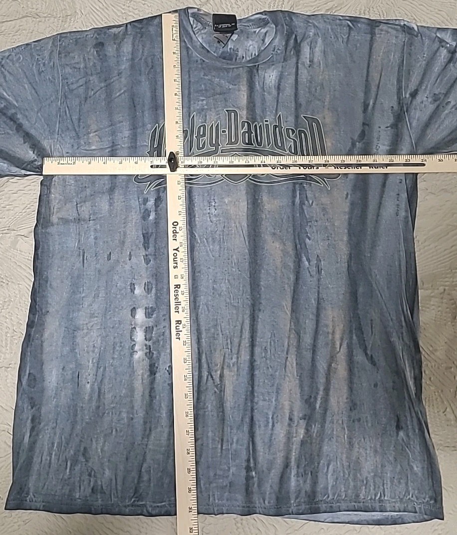 Harley Davidson 2X Blue TieDye T-Shirt Mancuso Houston TX on Genuine H-D Label