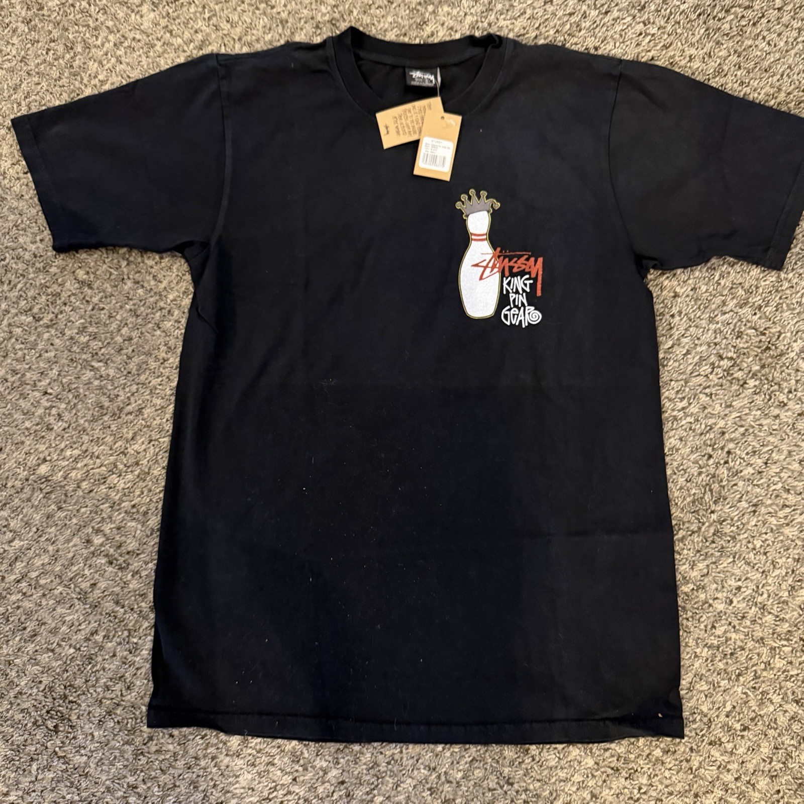 Stussy Shirt Tee Tshirt Black Size Small Double Sided Streetwear ✅