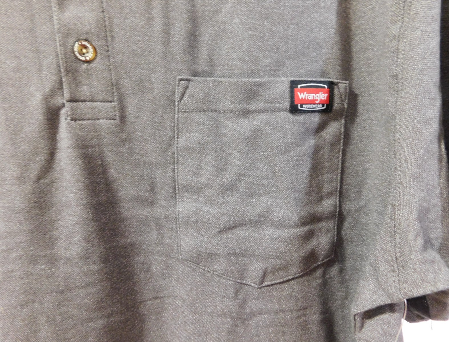 Wrangler Workwear Flex Pen Pocket Henley T-Shirt Men’s XL (46-48) Charcoal