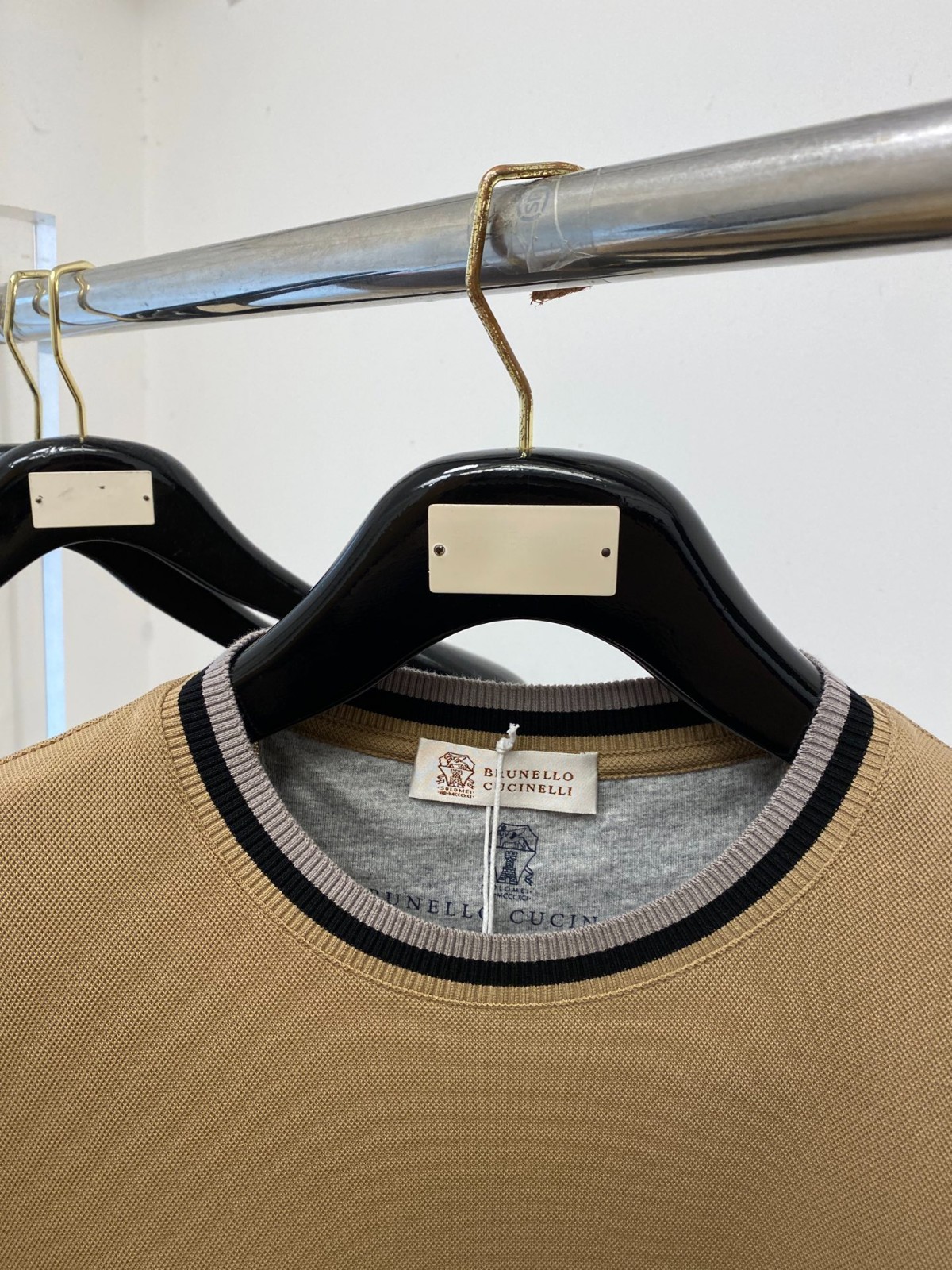 Brunello Cucinelli Short-Sleeve T-Shirt with Embroidered Logo, Men’s Size M