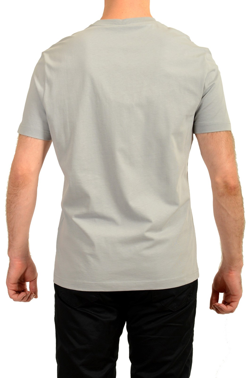 Versace Men’s Gray Logo Print Crewneck Short Sleeve T-Shirt US 2XL IT 56