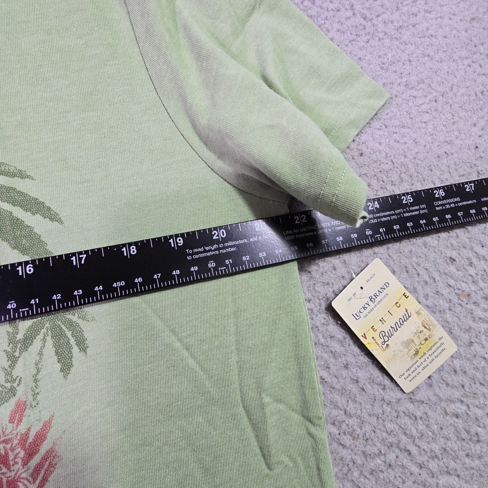Lucky Brand Ganja Shirt Mens Large Green Smoke Jamaica Weed Casual Faded 420 NWT