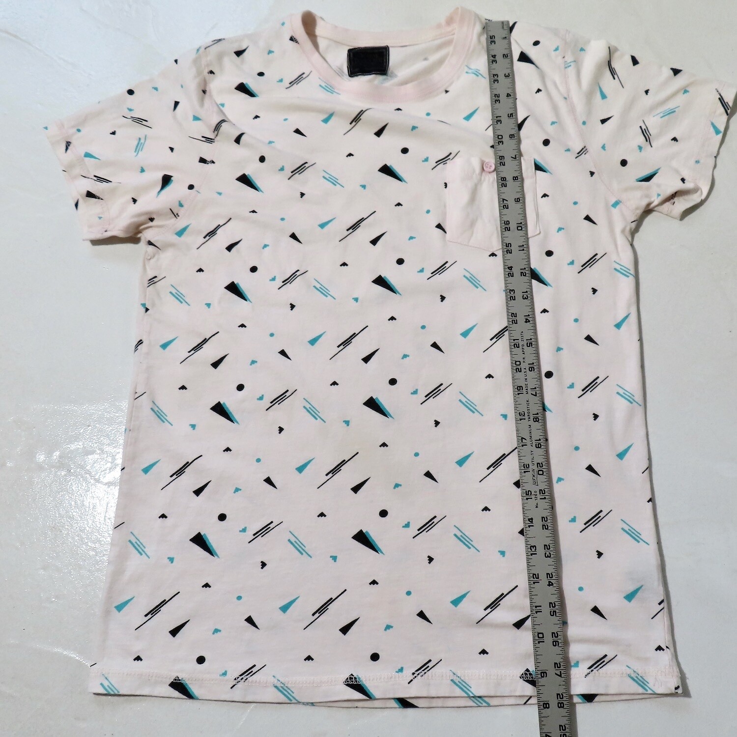 Creative Destruction Shirt Mens Large Pink Geometric Pocket Casual Preppy City