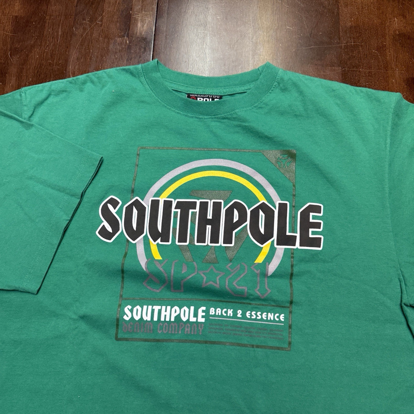 VTG Southpole T Shirt Mens L Green Graphic Short Sleeve Tee Classic Outdoor