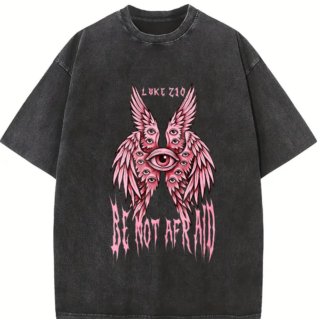 Be Not Afraid Seraph Angel Eye Vintage Washed Graphic T-Shirt