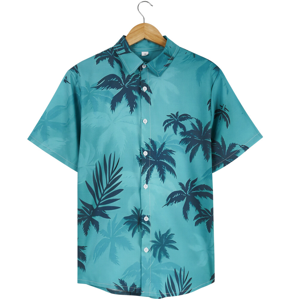 Men Hawaiian Shirt Casual Short Sleeve Cruise Tee Tank Tops Beach Holiday Party