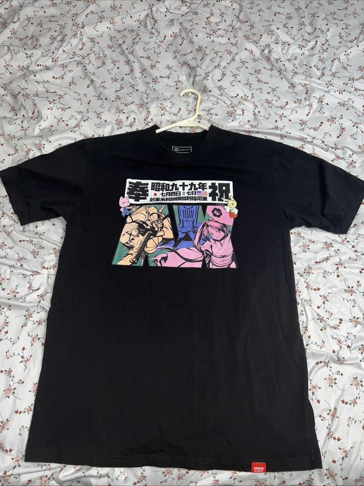 Anime Expo Graphic T Shirt Black Japan Print Indie Sleaze Y2K USA Large