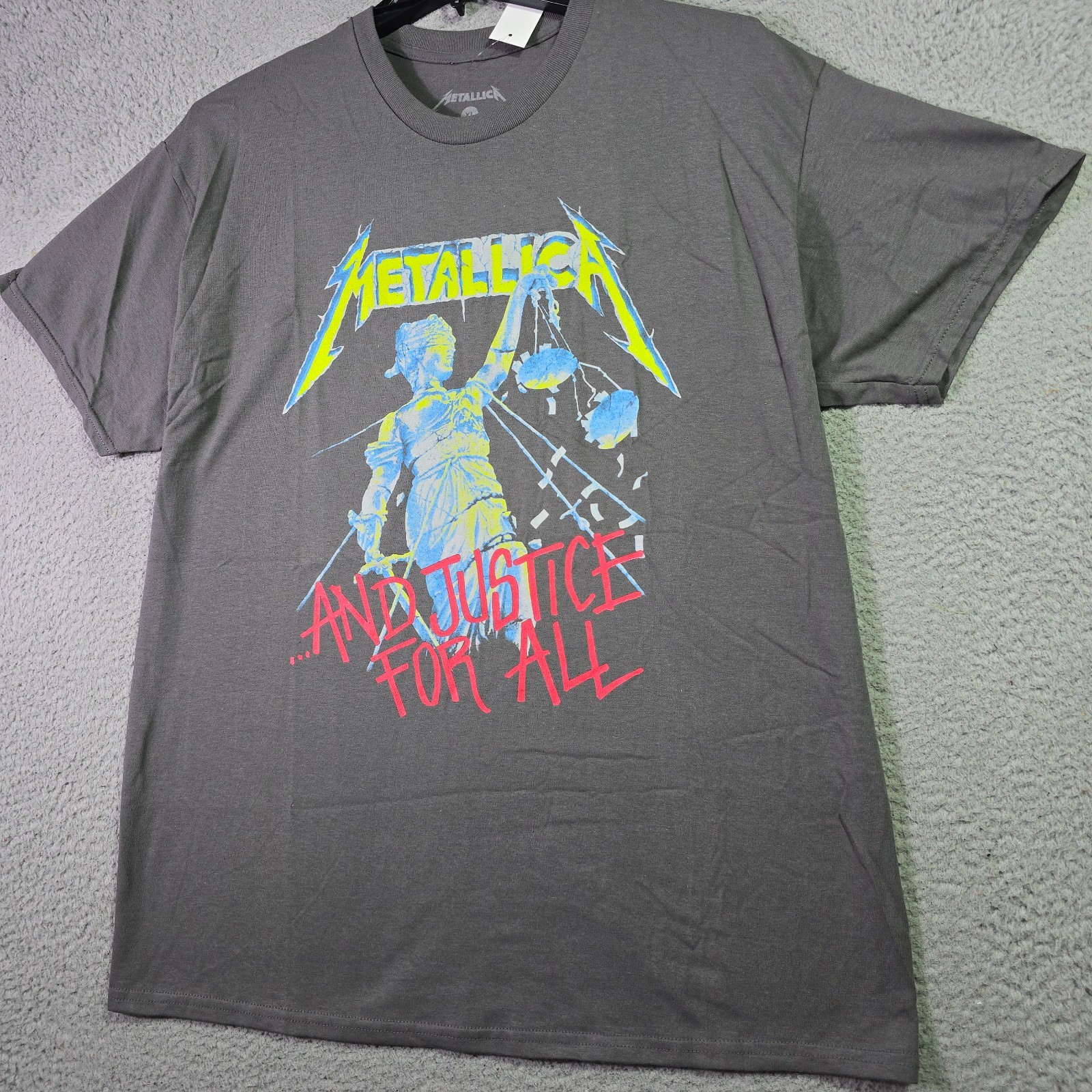 Metallica Shirt Mens XL Gray Justice For All Album Metal Rock Music Concert NWT