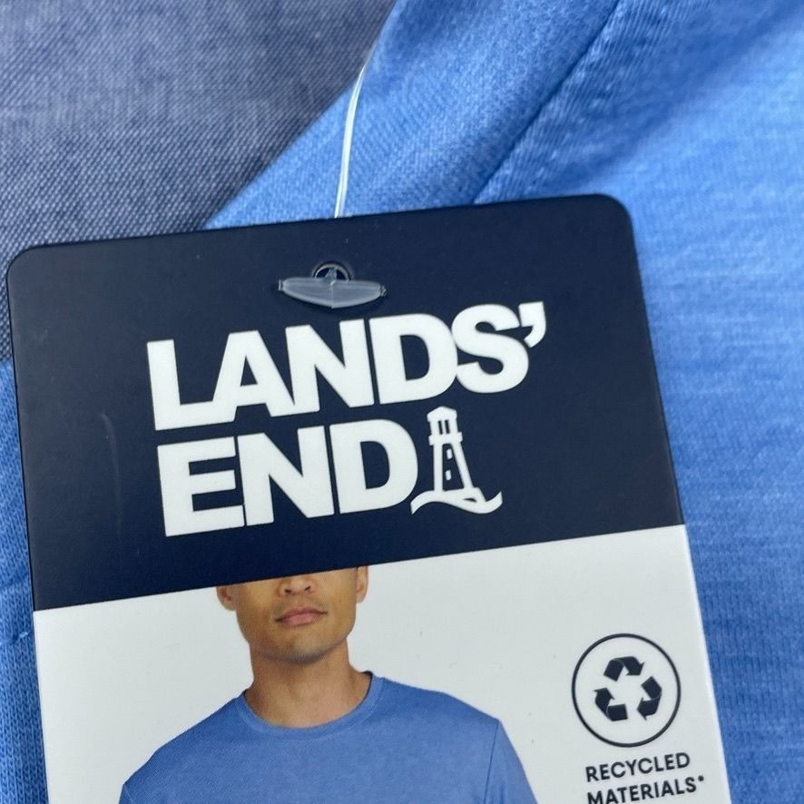 Lands End Mens Classic Fit Short Sleeve Tee Blue M a0106