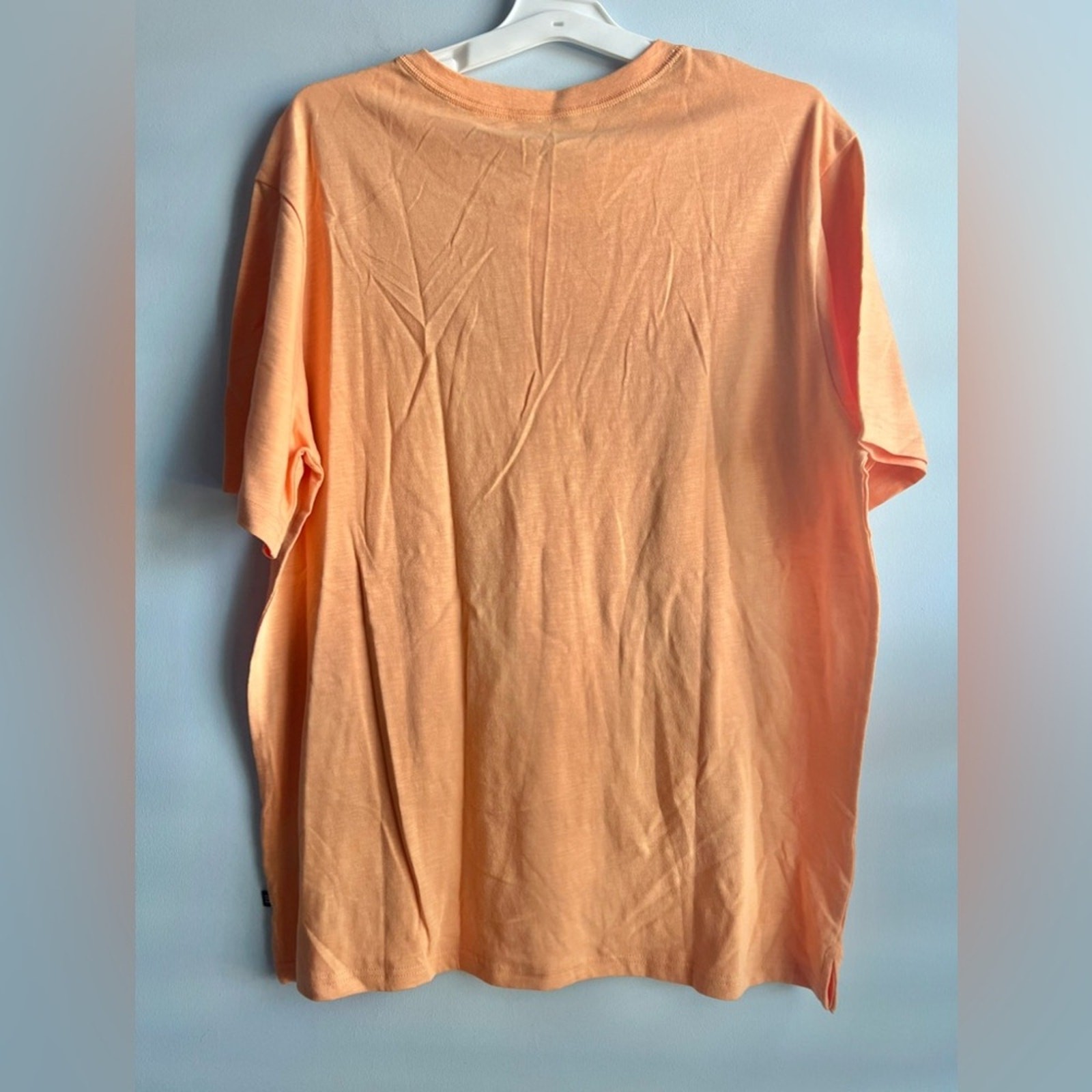 Gap Men’s Orange Short Sleeve Slub Henley Apricot Wash Size XL