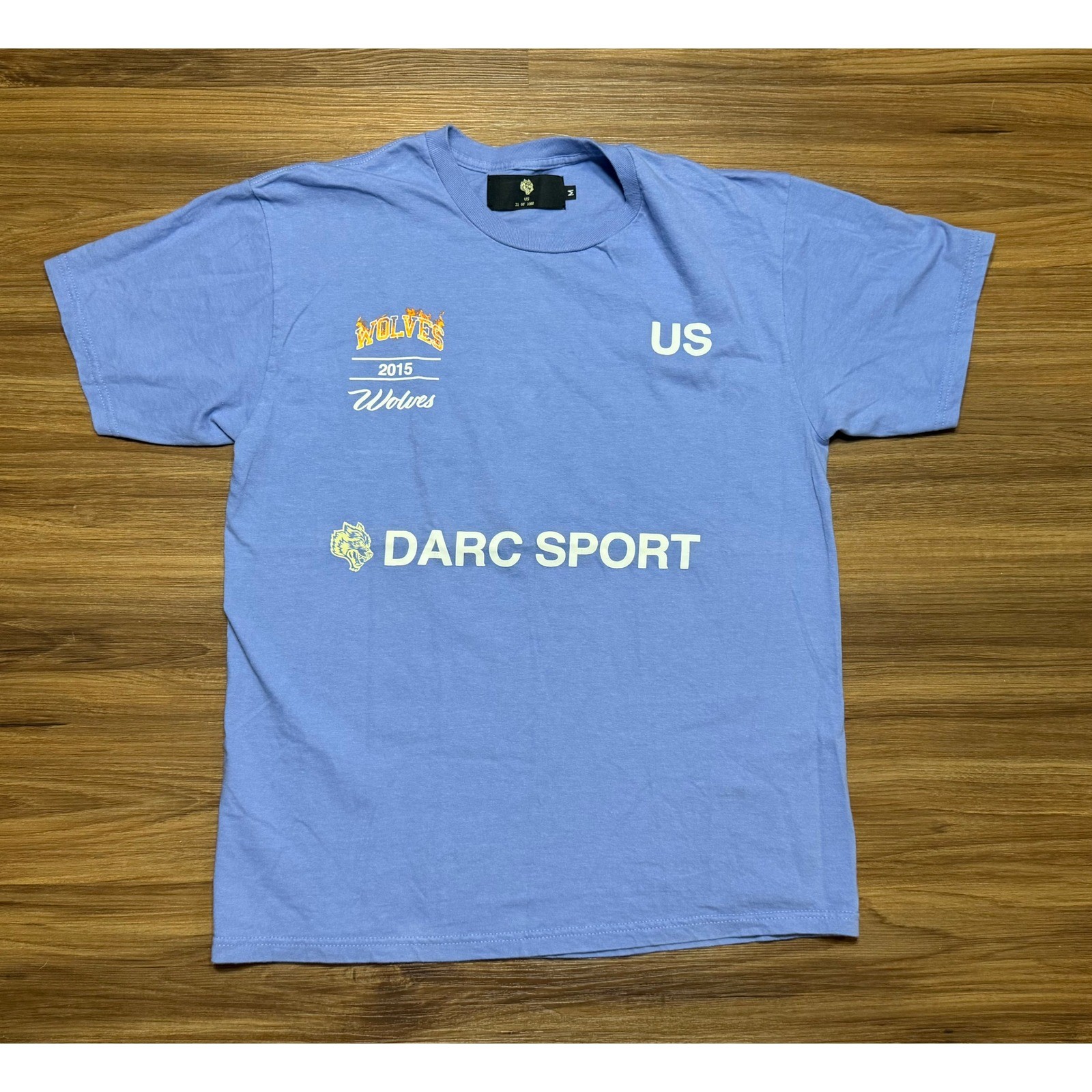 Darc Sport Wolves Bodybuilding Club Streetwear T-Shirt Purple Flames Sz M