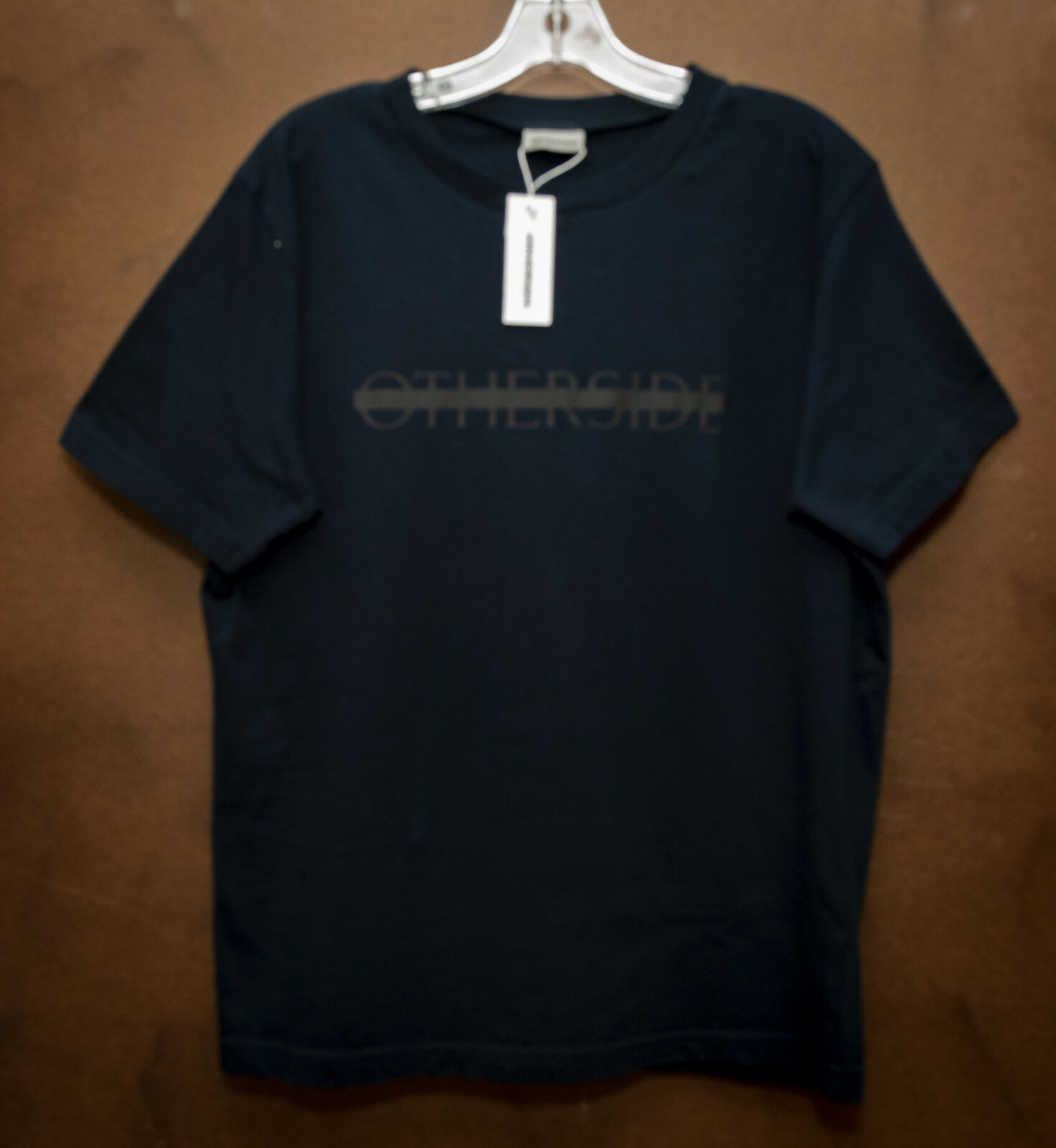 OTHERSIDE T-Shirt size L Dark Navy Coated Logo Front Made in Italy