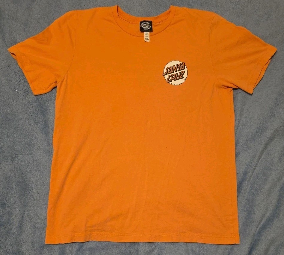 Santa Cruz Skateboards The Original Logo Graphic Tshirt Size Large Peach