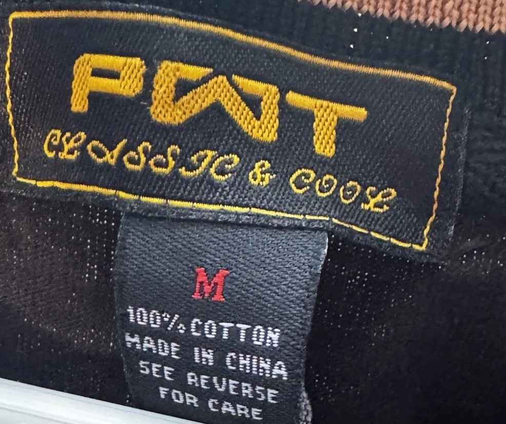 PWT classic And Cool Men’s Top Dollar Bill Print Size M Mettalic Gold And black