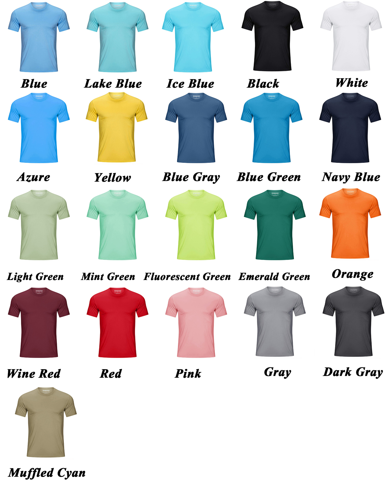 Men’s UPF50+ Short Sleeve T-Shirt Quick Dry Running Fishing Performance Tee Tops