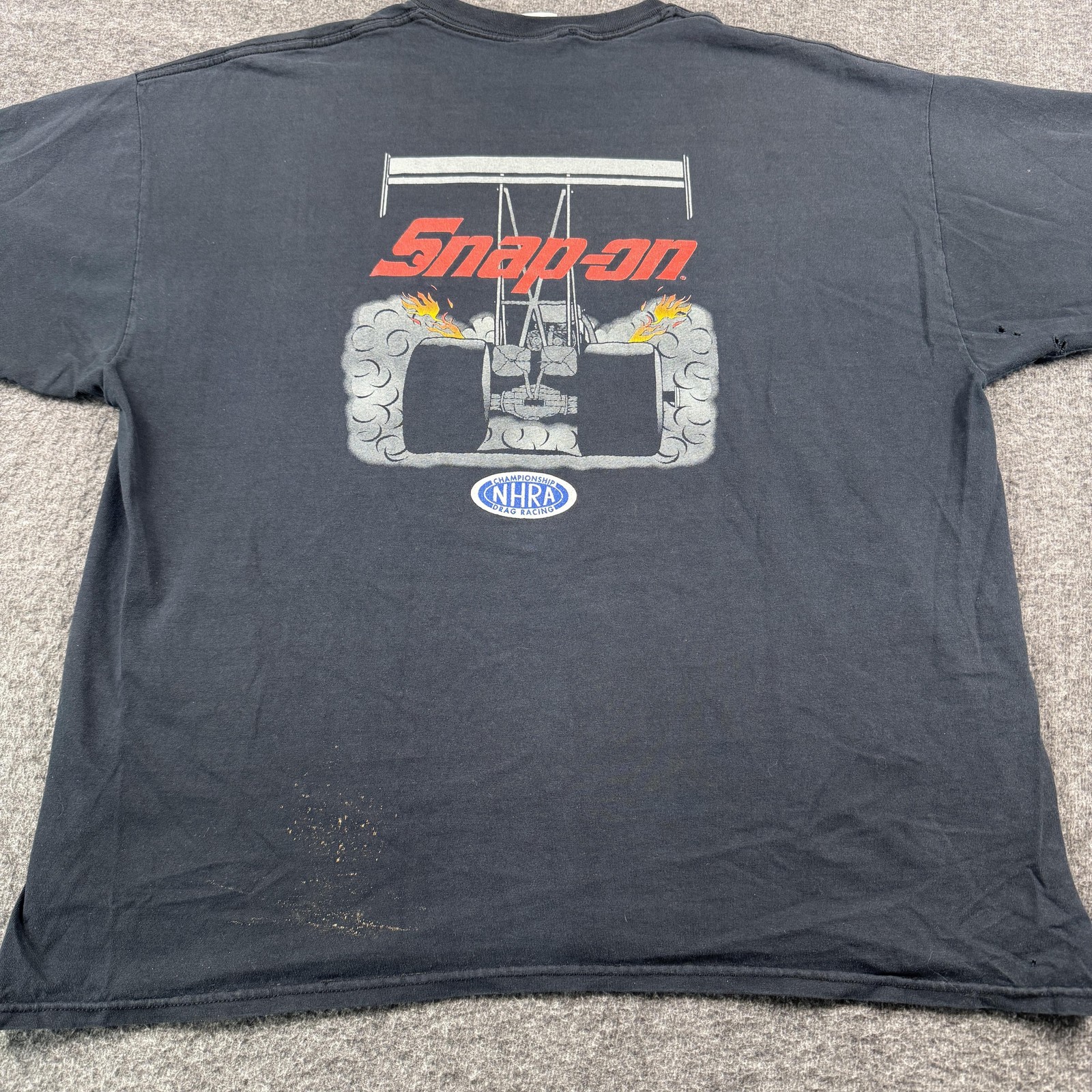Snap on Nitro Racing Shirt Mens 2XL Black NHRA Drag Racing Trashed Distressed