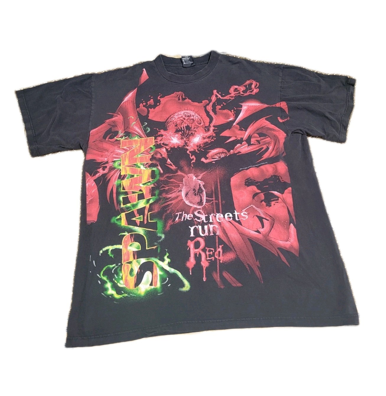 1997 Spawn The Streets Run Red Comic T shirt Mens X-Large black