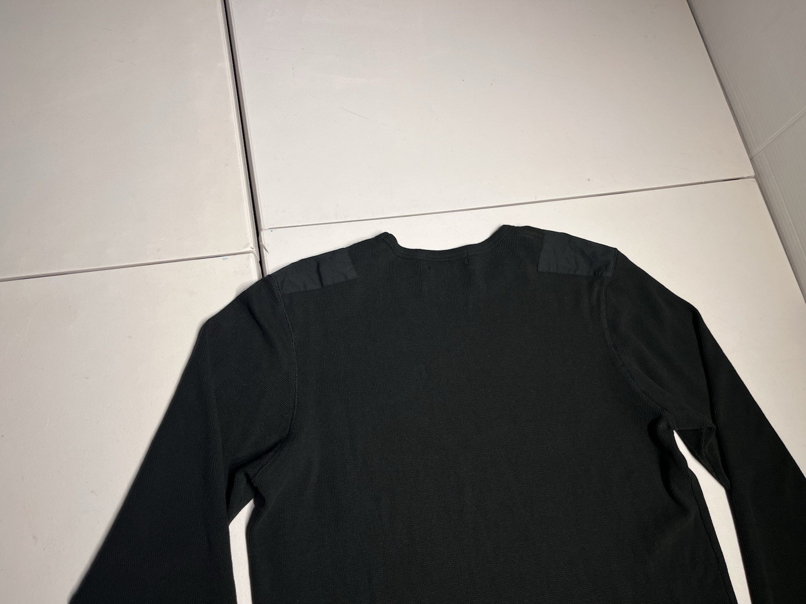 Polo Ralph Lauren Shirt Men’s XL Black Shoulder Patches Long Sleeve Army Cotton