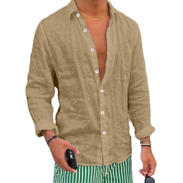 Solid-color Casual Everyday Long-sleeve Lapel Springsummer Clothing