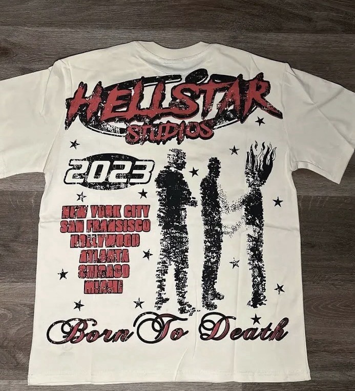 HELLSTAR Records Logo Graphic Tee White Crew Neck Short Sleeve Men’s Size Large