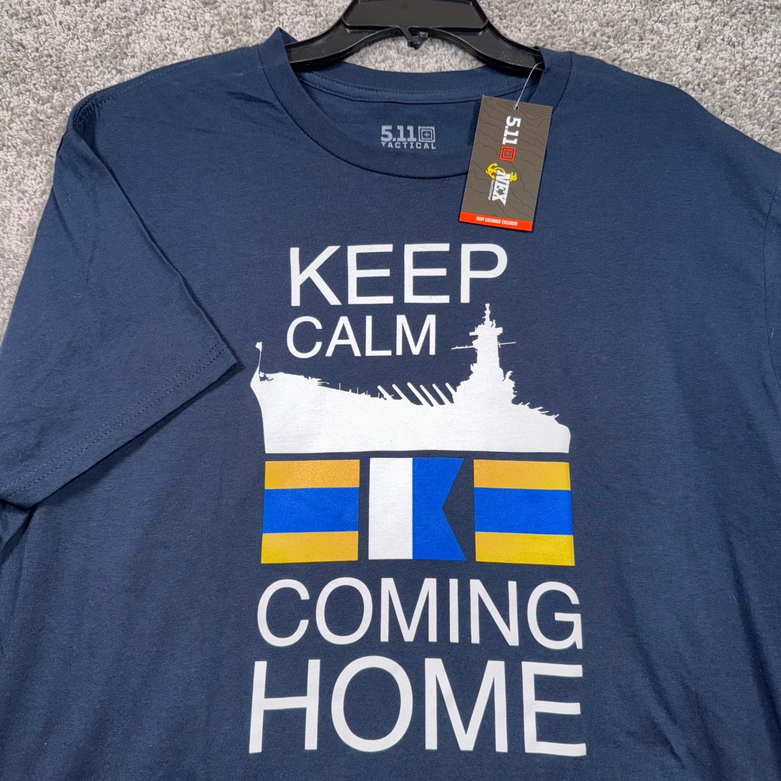 5.11 Tactical Navy Keep Calm Coming Home Dad Cotton Tee Shirt Mens XL NEW