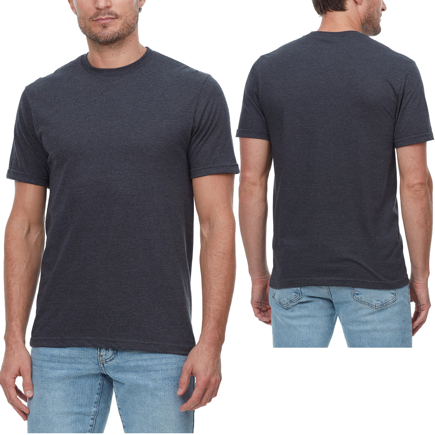 Mens Heather Soft Cotton Blended T-Shirt CVC Tee XS-5XL FREE SHIPPING NEW!