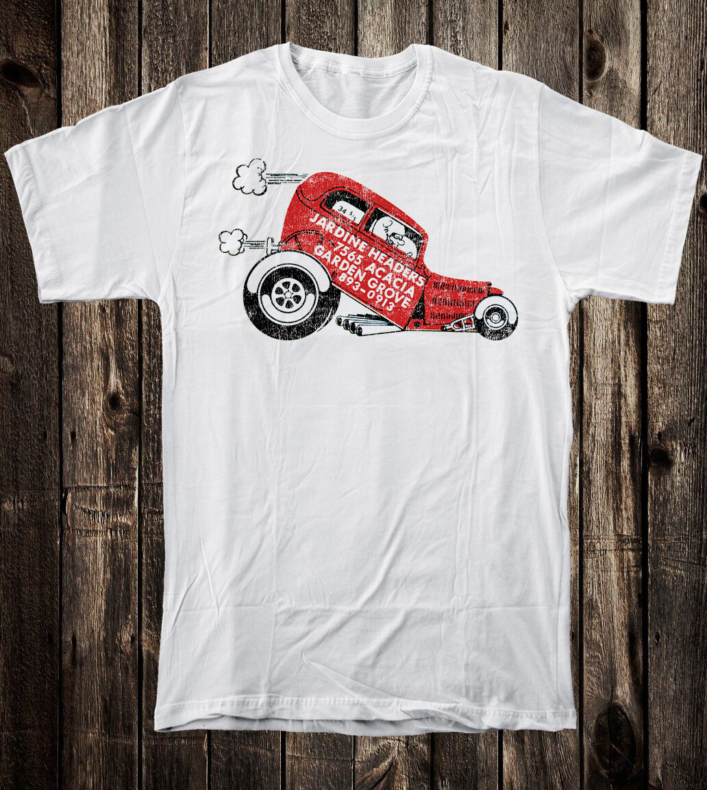 Hot Rod Tee T Shirt Drag Race Jardine Headers Racing Speed Shop Dragster