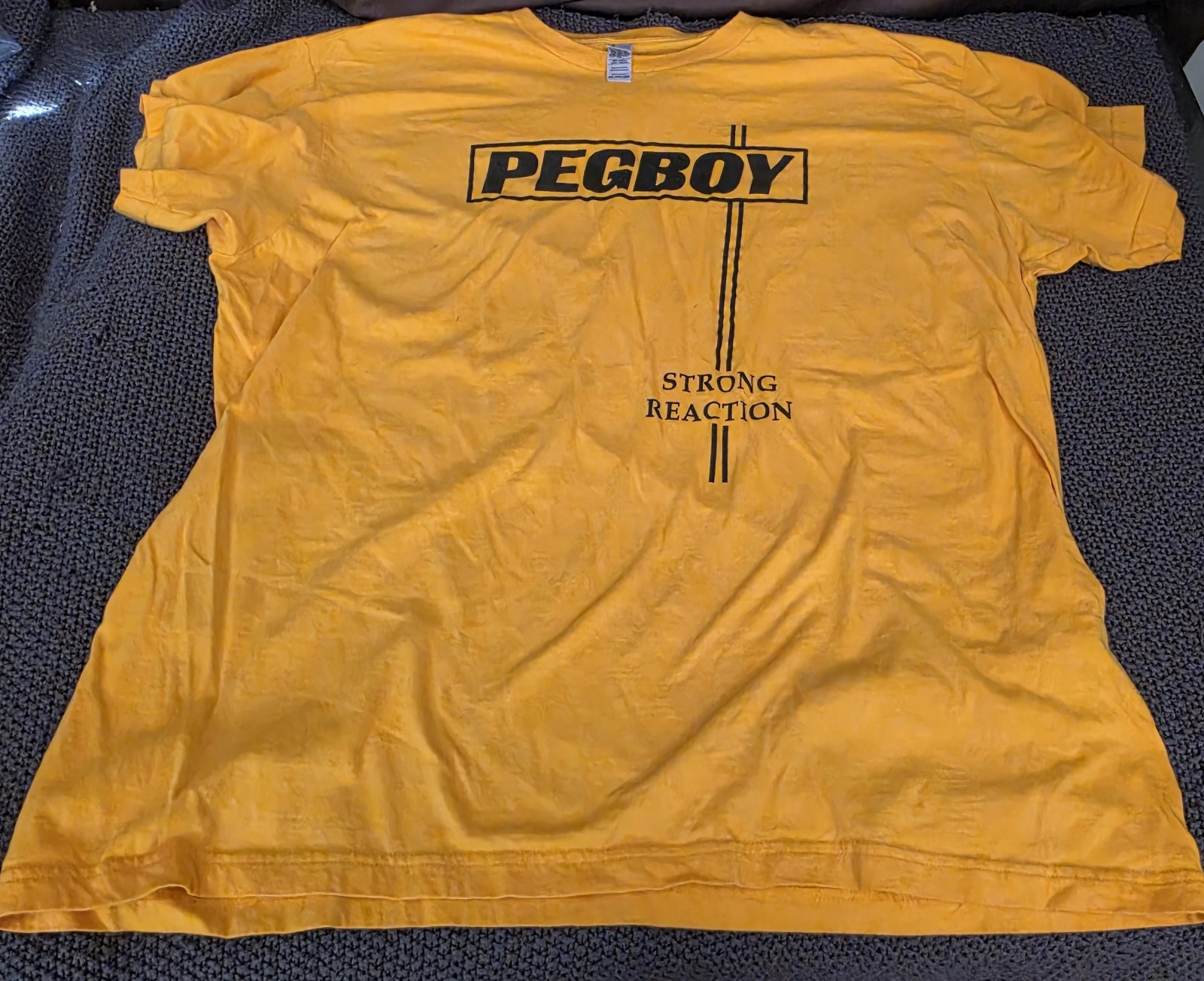 Pegboy Punk Hardcore 2XL T-Shirt Yellow Strong Reaction Chicago Rock