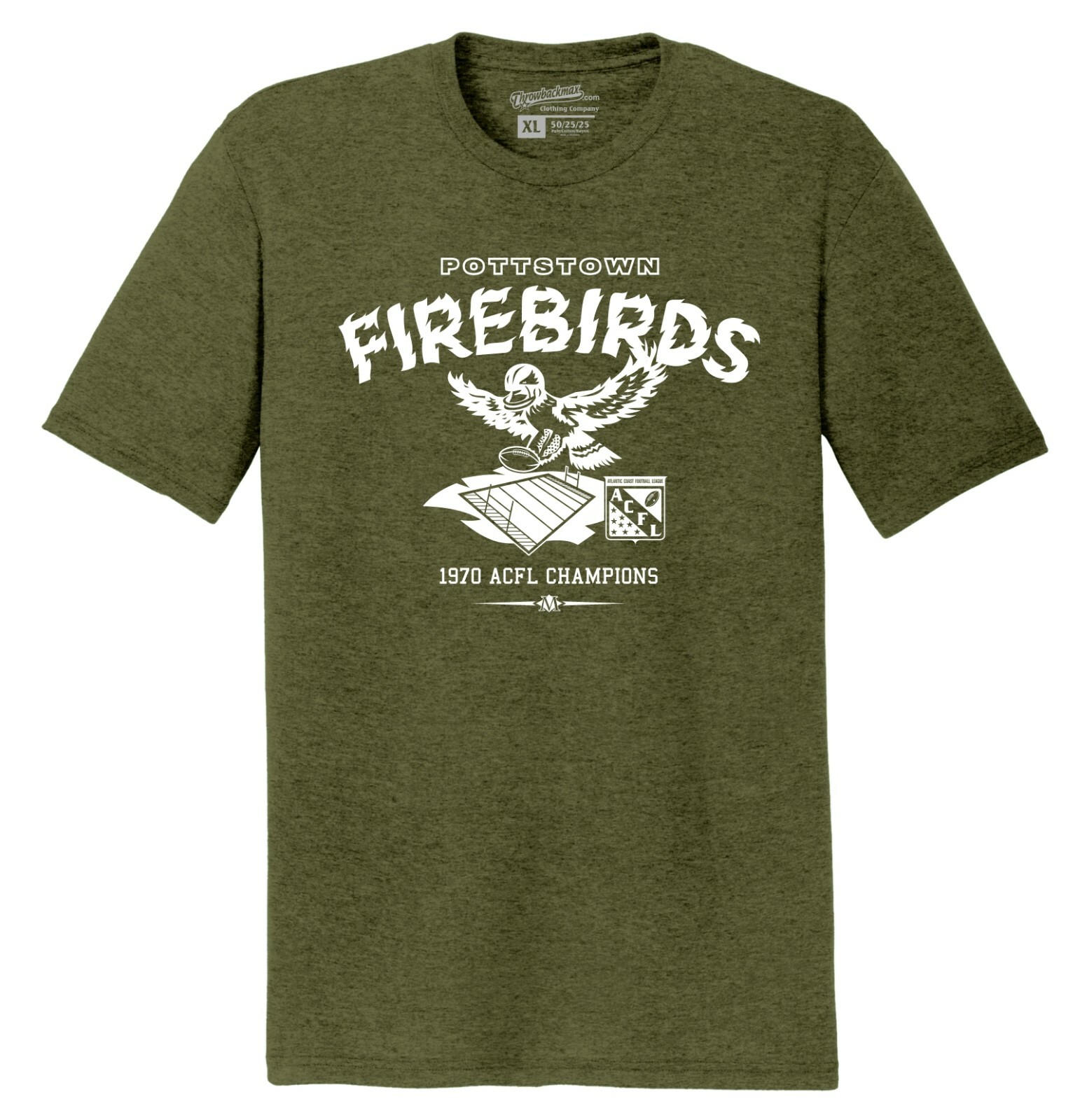 Pottstown Firebirds 1970 ACFL Champs Football TRI-BLEND Tee Shirt