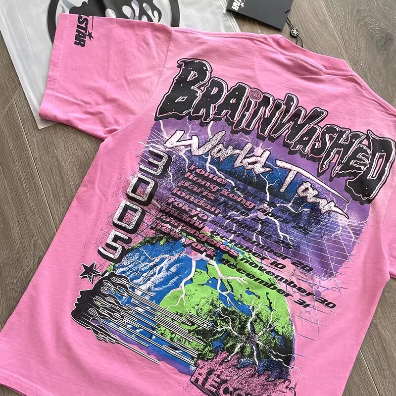 Hell Brainwashed star World Tour tee High Street Cotton Short sleeved T-shirt