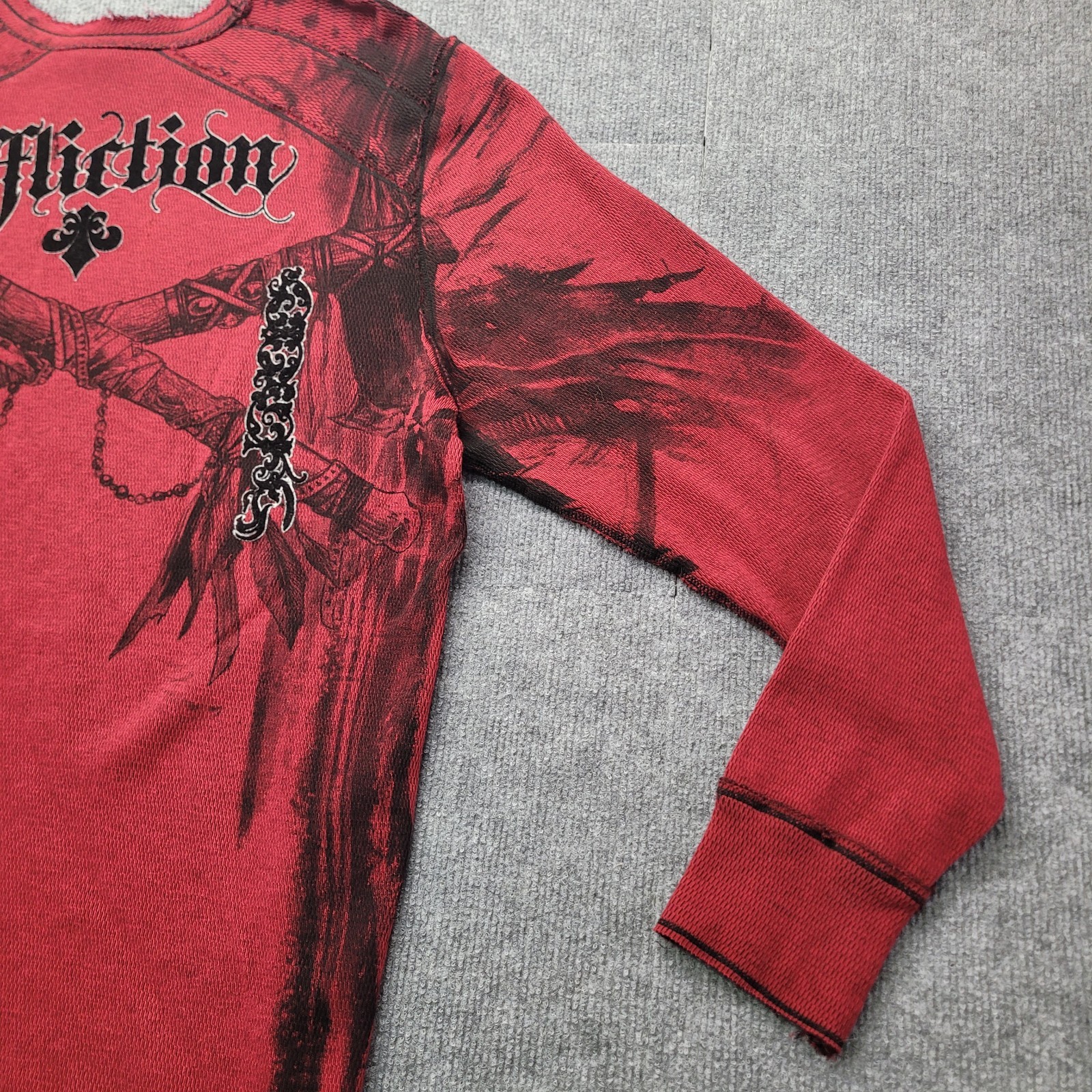 Y2K Affliction Men’s Reversible Thermal Shirt Indian Chief Size 2XL Grunge