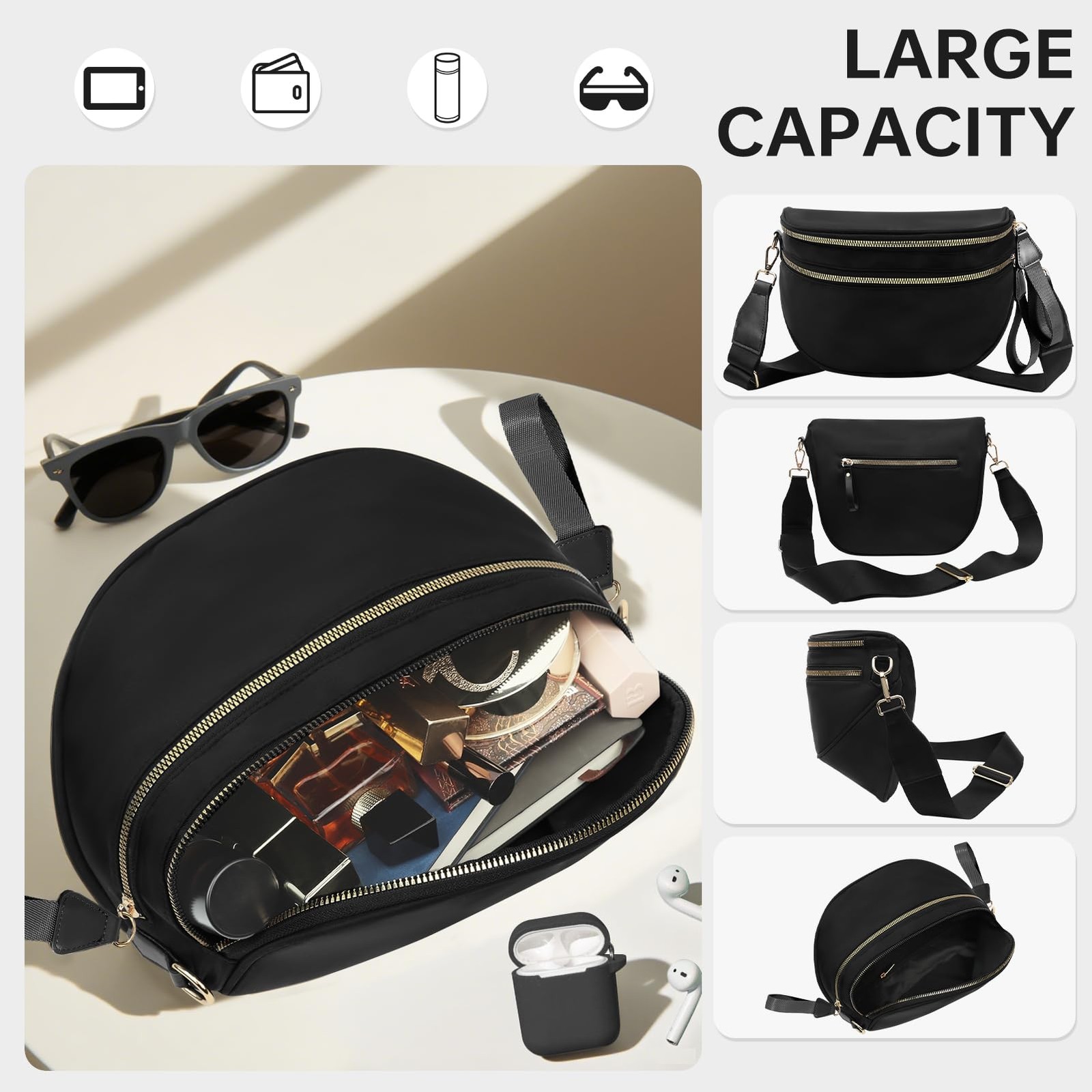 Bum Bag Crossbody Bags for Women Fashion Waist Packs Large Fanny Packs Belt Bag