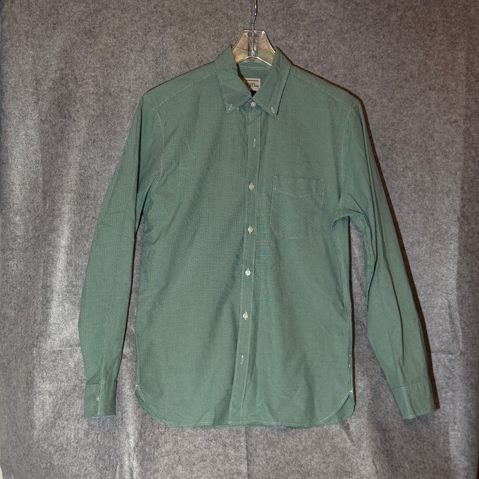 Green and White Checkers Shirt for Man J Crew Medium