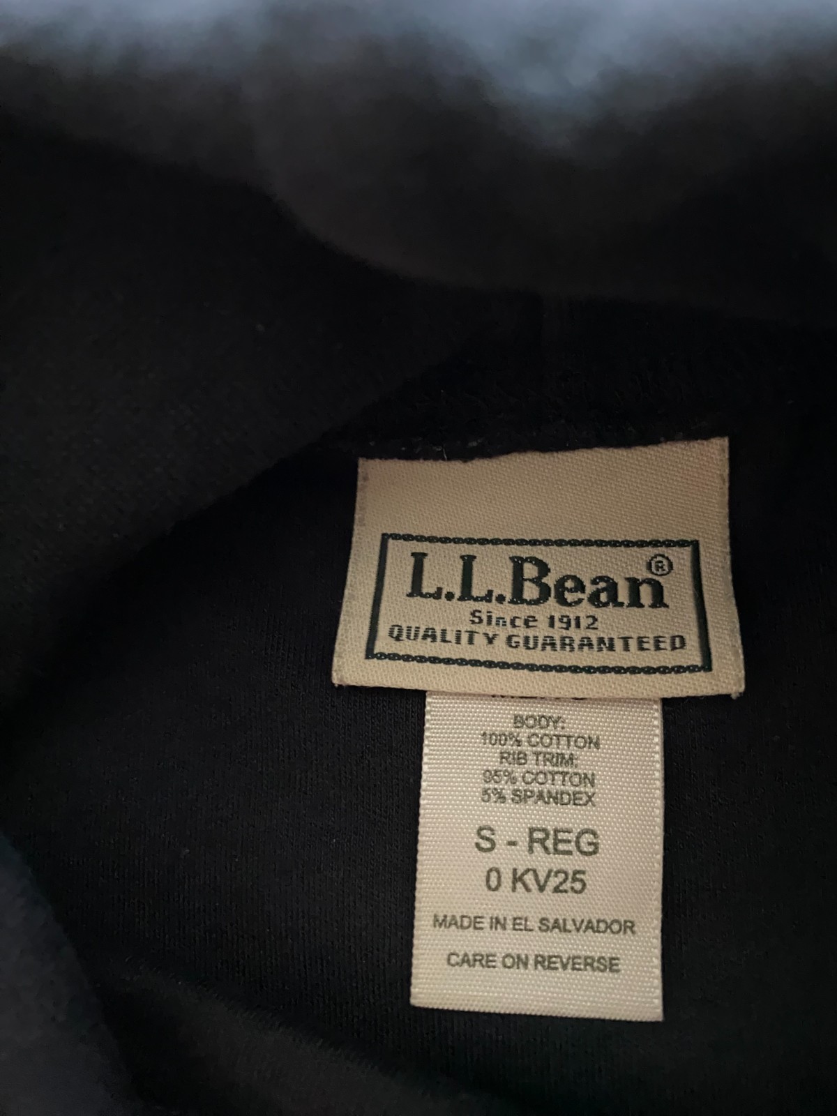L.L. Bean Men Long Sleeve High Neck T-Shirt Black Size S