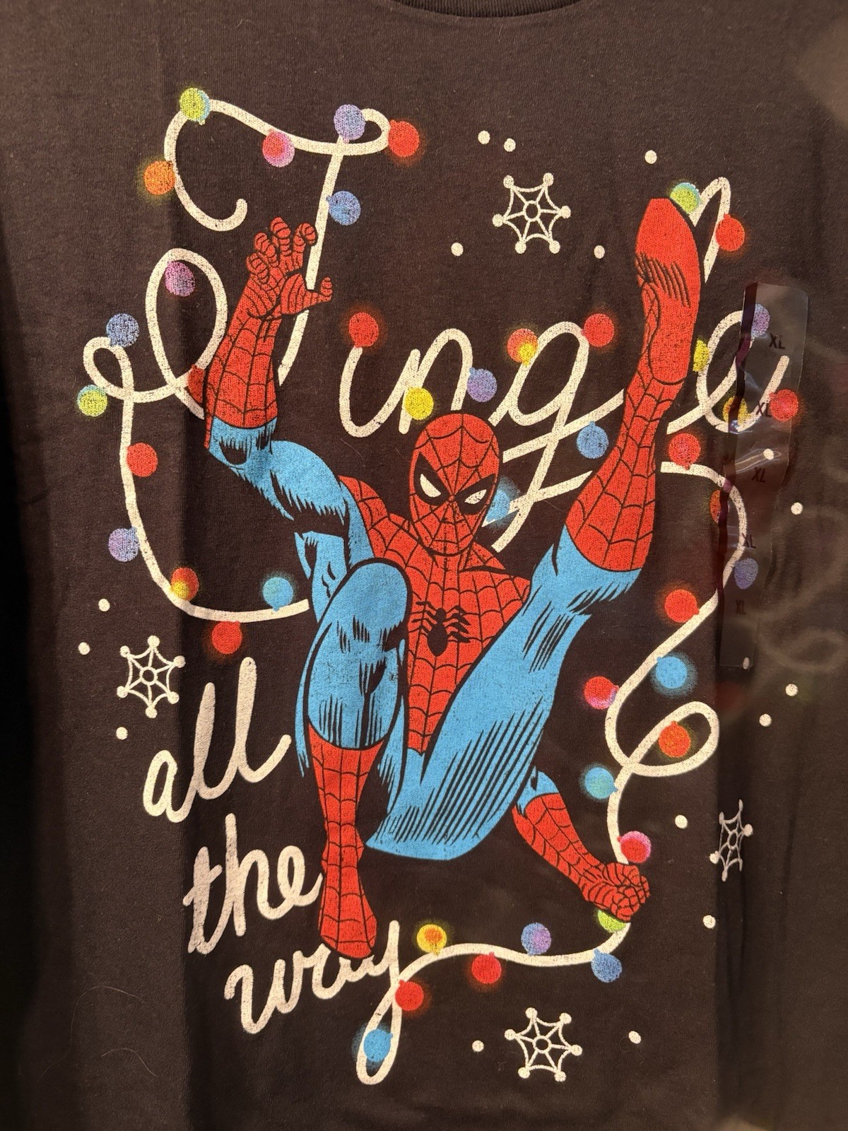 Marvel Spider-Man T-Shirt Holiday Themed Men’s XL Jingle All The Way New W/Tags
