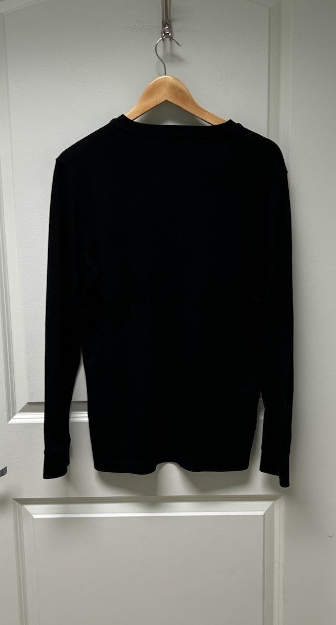 Croft & Barrow Men’s Black Henley Long Sleeve Shirt Easy Care Size Small T-5