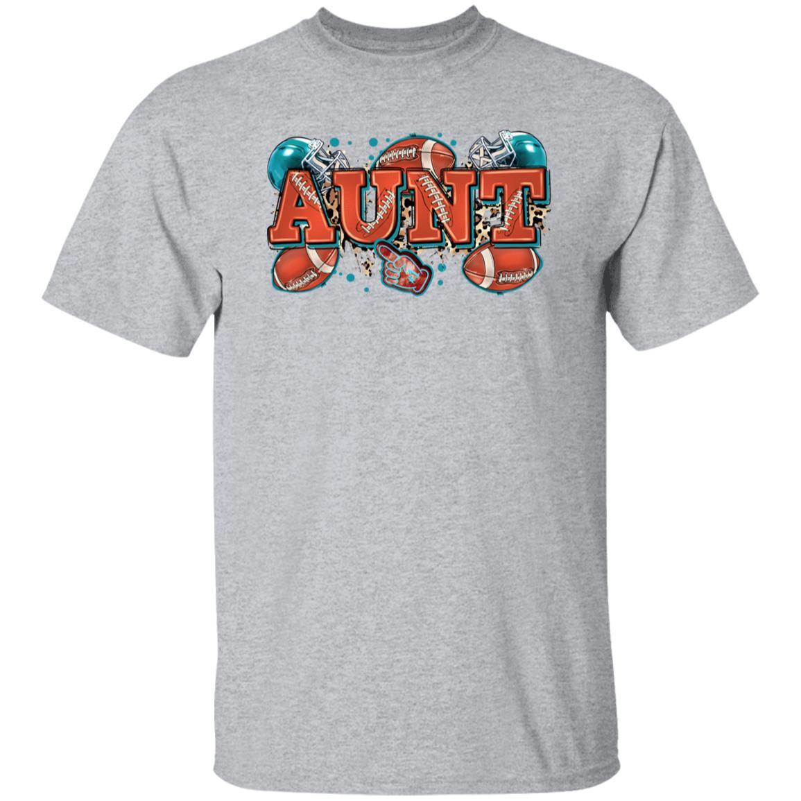 American football Aunt T-Shirt Rugby auntie Unisex tee Sand White Sport Grey