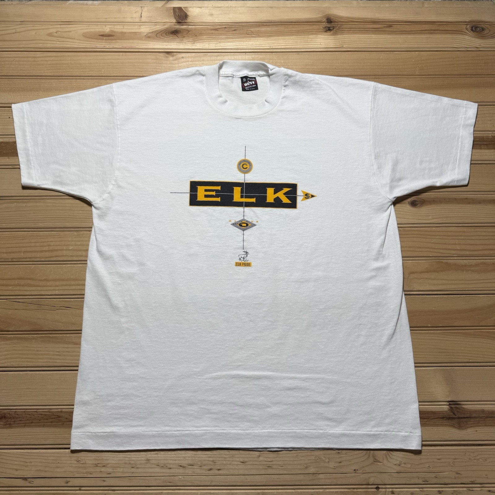 Vintage 90s Centerville Elks T-Shirt School Spirit Sports Pride Tee – Size XL