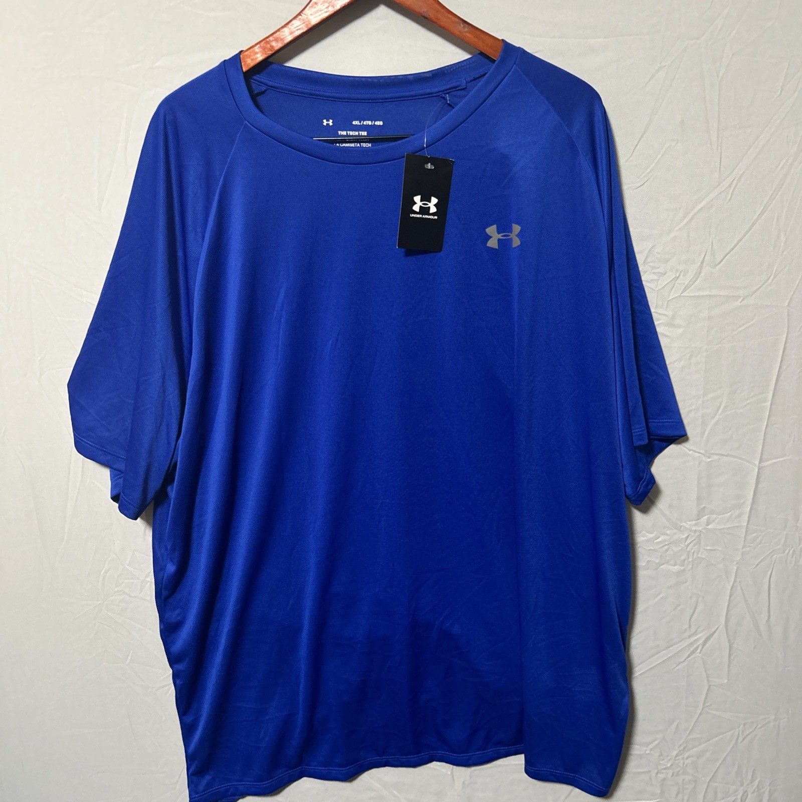 New With Tags Under Armour Men’s Shirt Blue 4XL Short Sleeve UA Tech 2.0
