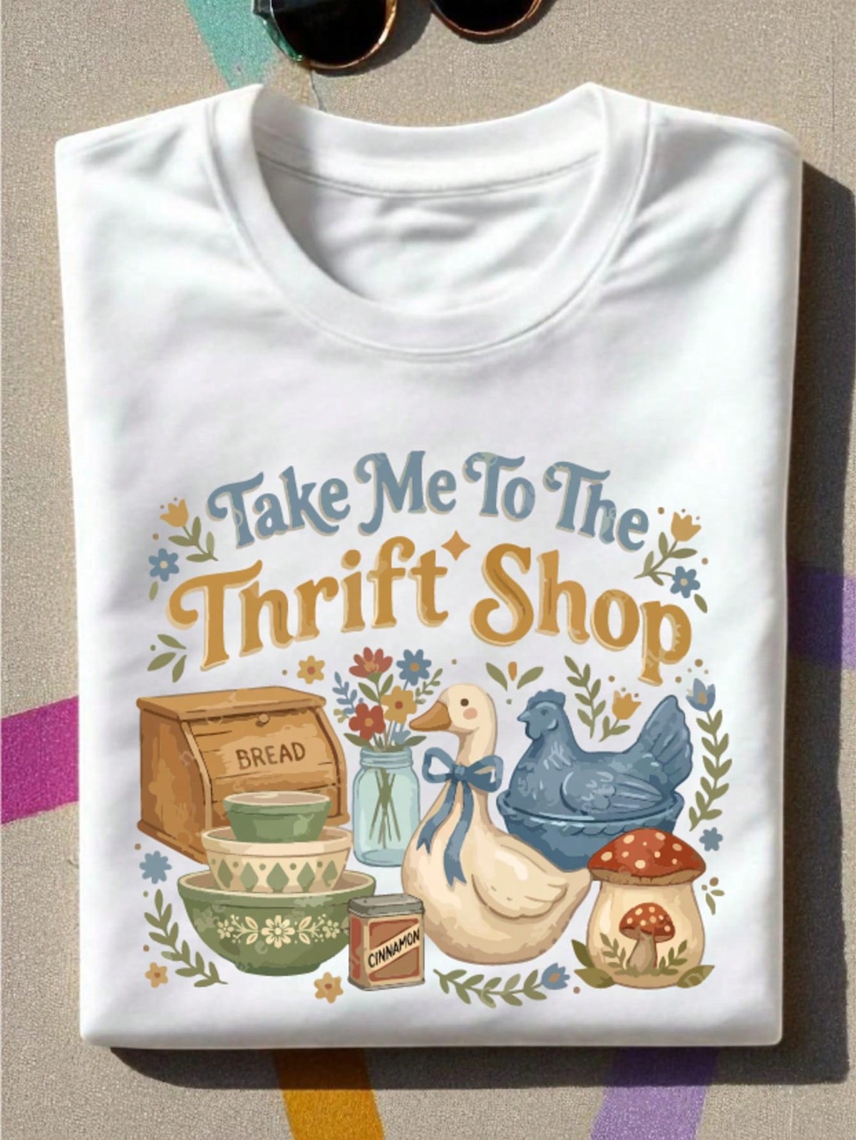 Take Me To The Thrift ShopT-Shirt, Minimal Aesthetic Tshirt, Cute Thrift Cup Tee