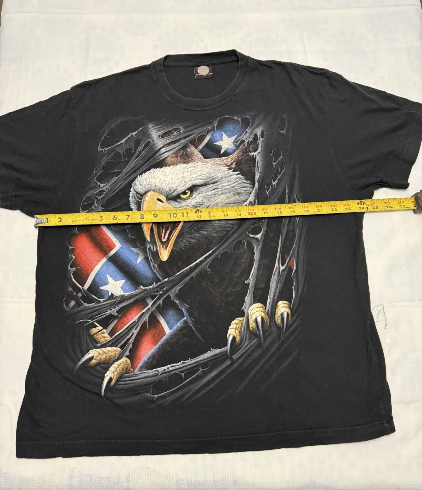 Spiral Direct Eagle Skull Graphic T-Shirt XXL Black Double Sided Gothic Biker