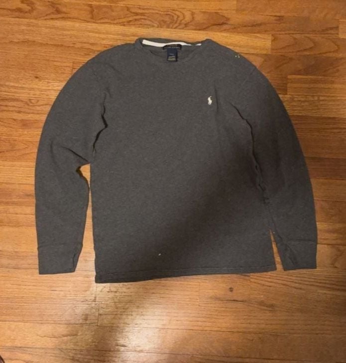 Polo Ralph Lauren Men’s Gray Thermal Long Sleeve Shirt Size Large